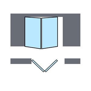 مکانیزم آکاردئونی دو درب پروفیل آلومینیومی ساختمانی بدون پروفیل کف فانتونی K702