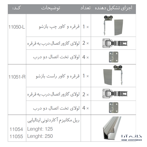 مکانیزم آکاردئونی ایتالیایی Italian ملونی 11050L