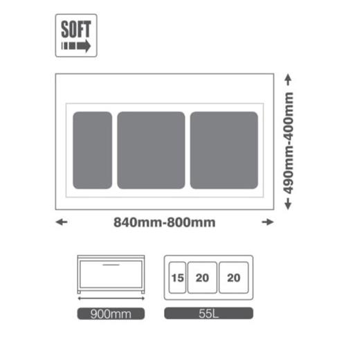 سطل 3 قلو مدل Easy Fit ملونی 9038