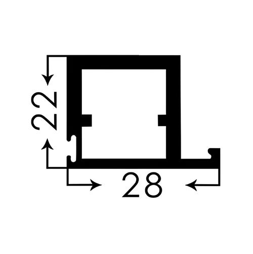 پروفیل عمودی درب کمد و کابینت فانتونی I280