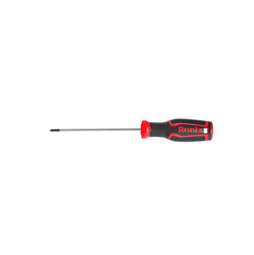 پیچ گوشتی دسته پلاستیکی دورنگ 100x3 چهارسو رونیکس RH-2841