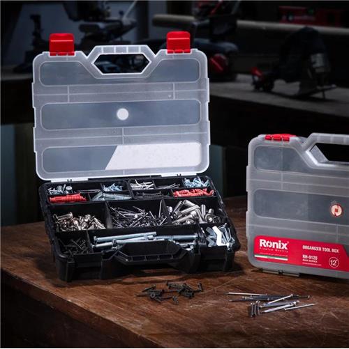 جعبه ابزار پلاستیکی اورگانایزر 12 اینچ رونیکس RH-9128