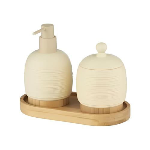 ست اکسسوری 3 تکه رزین اسمارت AD-269A/Cream