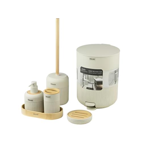 ست اکسسوری سرویس بهداشتی 6 تکه اسمارت Helen/Cream