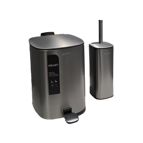 سطل و برس توالت ولانو اسمارت S1046/GunGrey