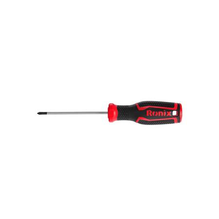 پیچ گوشتی دسته پلاستیکی دورنگ 75x3 چهارسو رونیکس RH-2840