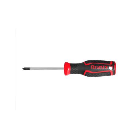 پیچ گوشتی دسته پلاستیکی دورنگ 75x5 چهارسو رونیکس RH-2842