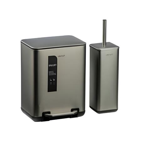 سطل و برس توالت فیونا اسمارت 6976-Gunmetal06L