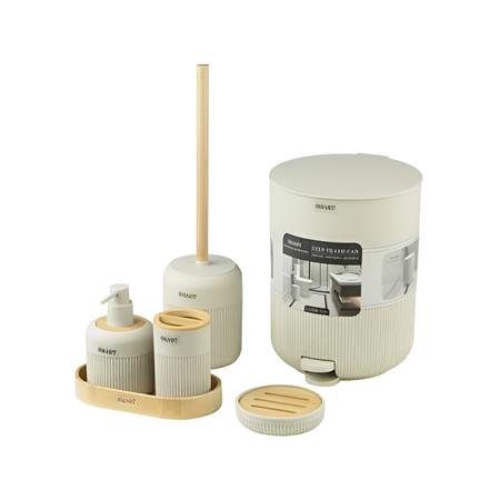 ست اکسسوری سرویس بهداشتی 6 تکه اسمارت Helen/Cream